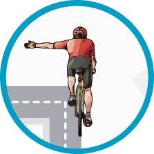 señal de girar a la izquierda en bicicleta